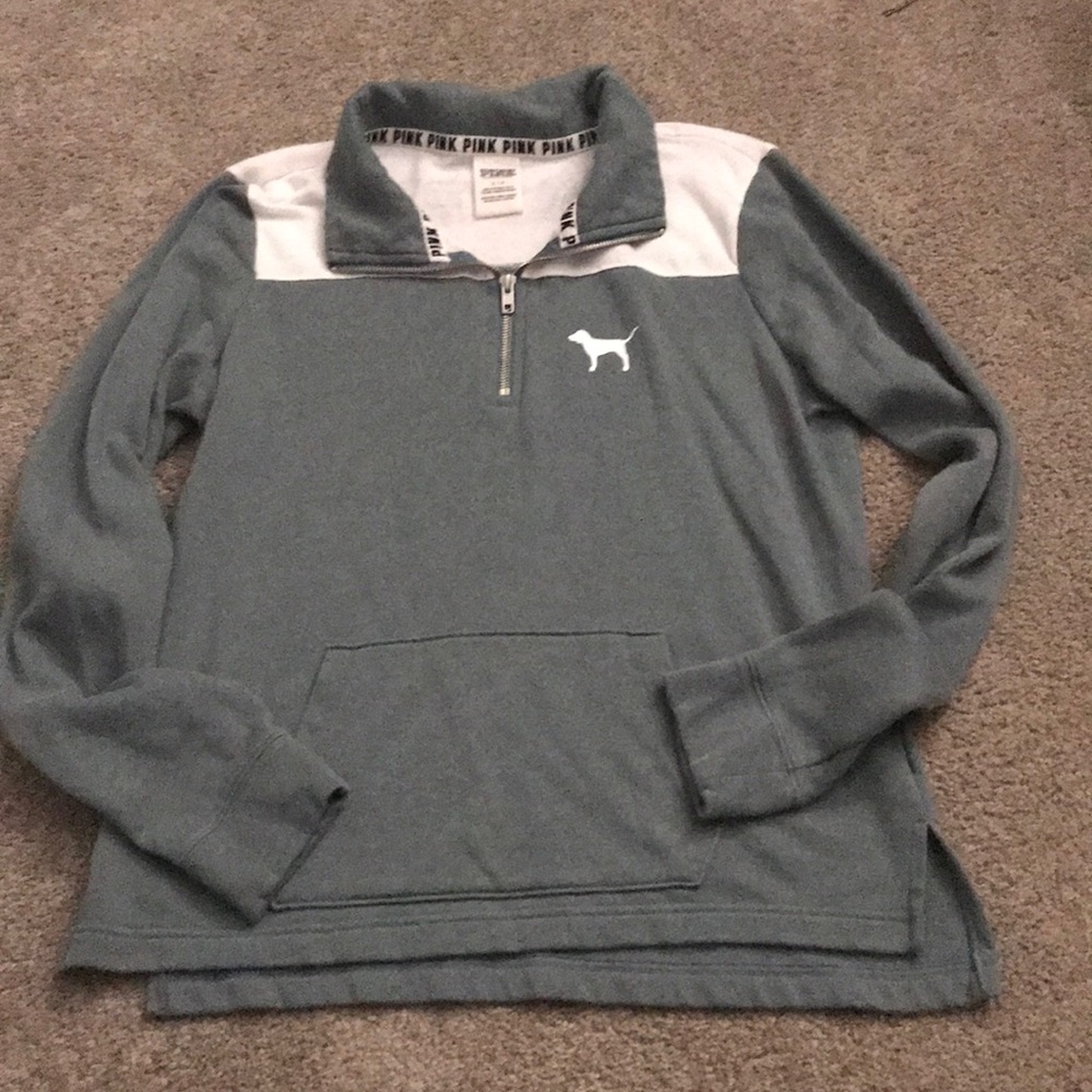 Dusty green quarter zip pullover